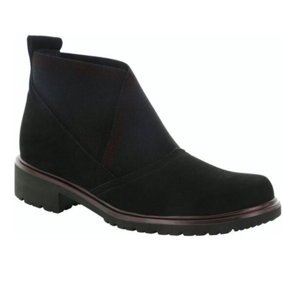 New Munro The Kinston Ankle Bootie Black Nubuck Leather Water Resistant Sz 7M - Picture 10 of 10